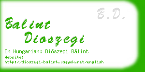 balint dioszegi business card